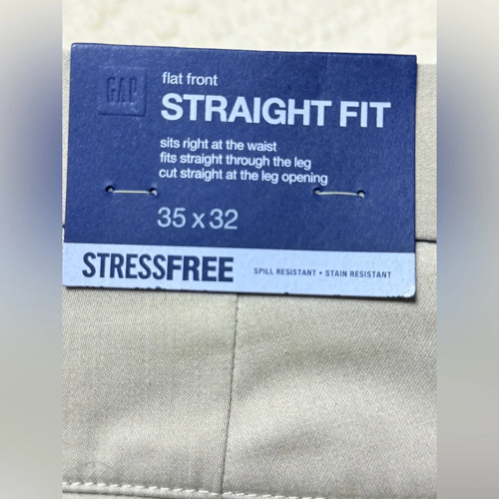 GAP Flat Front Straight Fit Pants - Size 35 x 32 - Picture 2 of 3